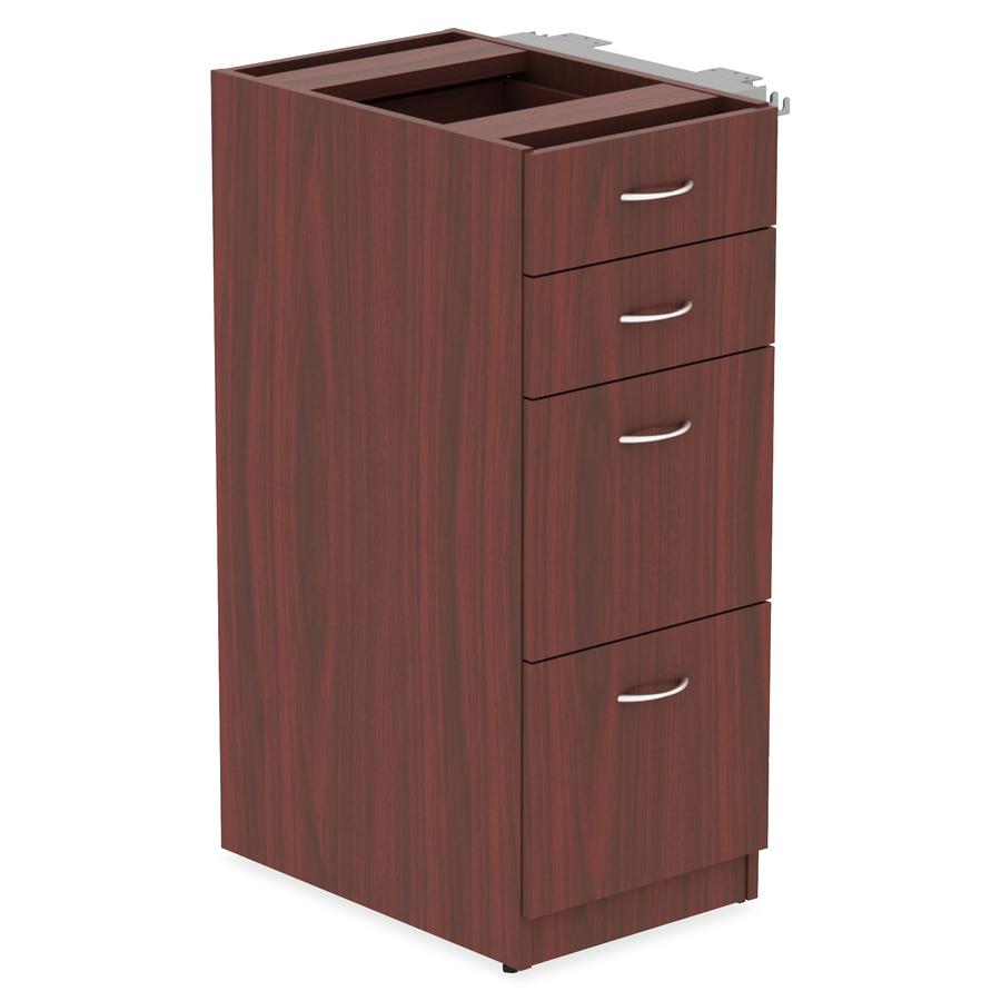 Lorell Relevance Series 4-Drawer File Cabinet - 40.4" Height x 15.5" Width x 23.6" Depth - Total Drawer(s): 4 - Finish: Mahogany, Laminate - 1 Each. Picture 8