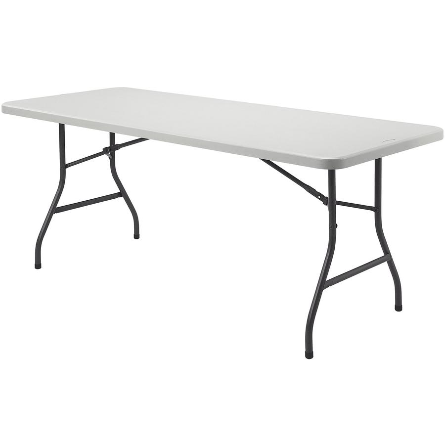 Lorell Ultra-Lite Banquet Table - Light Gray Rectangle Top - Dark Gray Base - 600 lb Capacity - 72" Table Top Width x 30" Table Top Depth x 2" Table Top Thickness - 29" Height - Indoor, Outdoor, Banqu. Picture 12