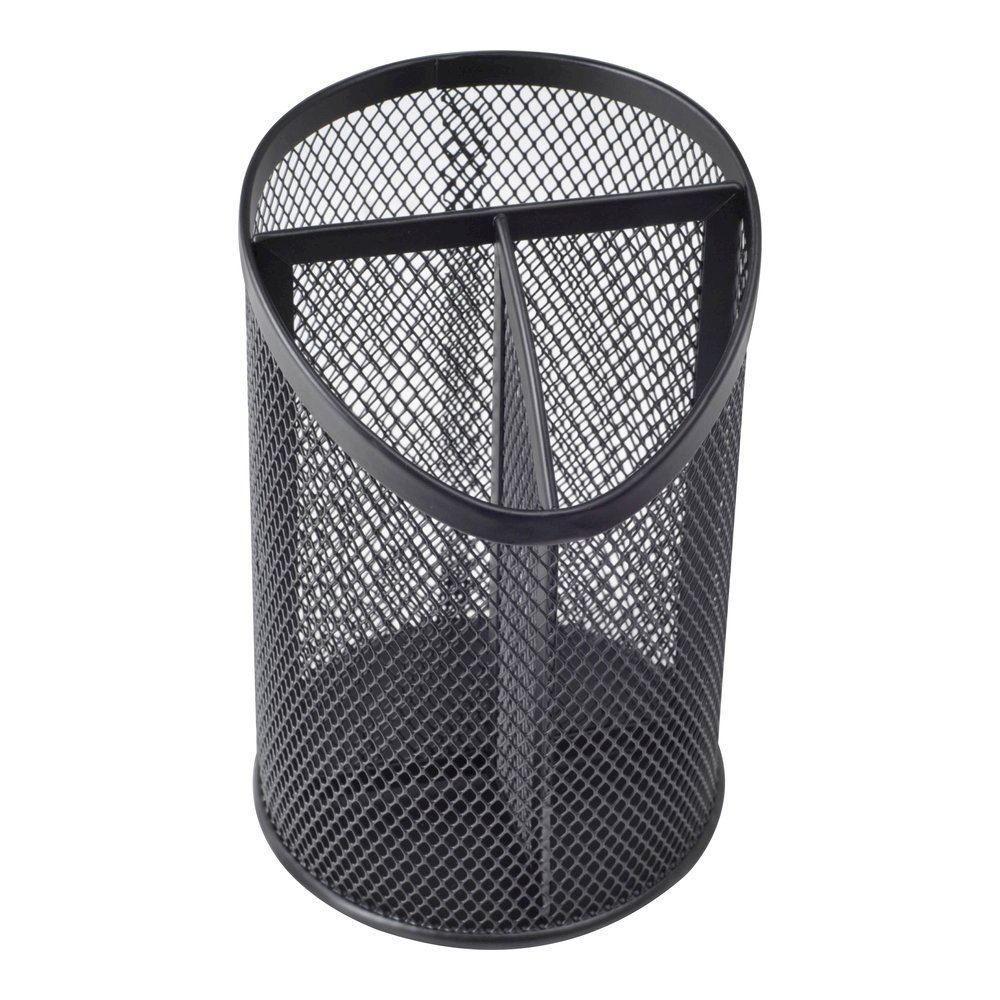 Lorell Mesh Desktop Organizer - 6.10" Height x 4.10" Width x 4.10" Length - Desktop - Durable, Snag Proof - Black - Metal - 1 Each. Picture 8