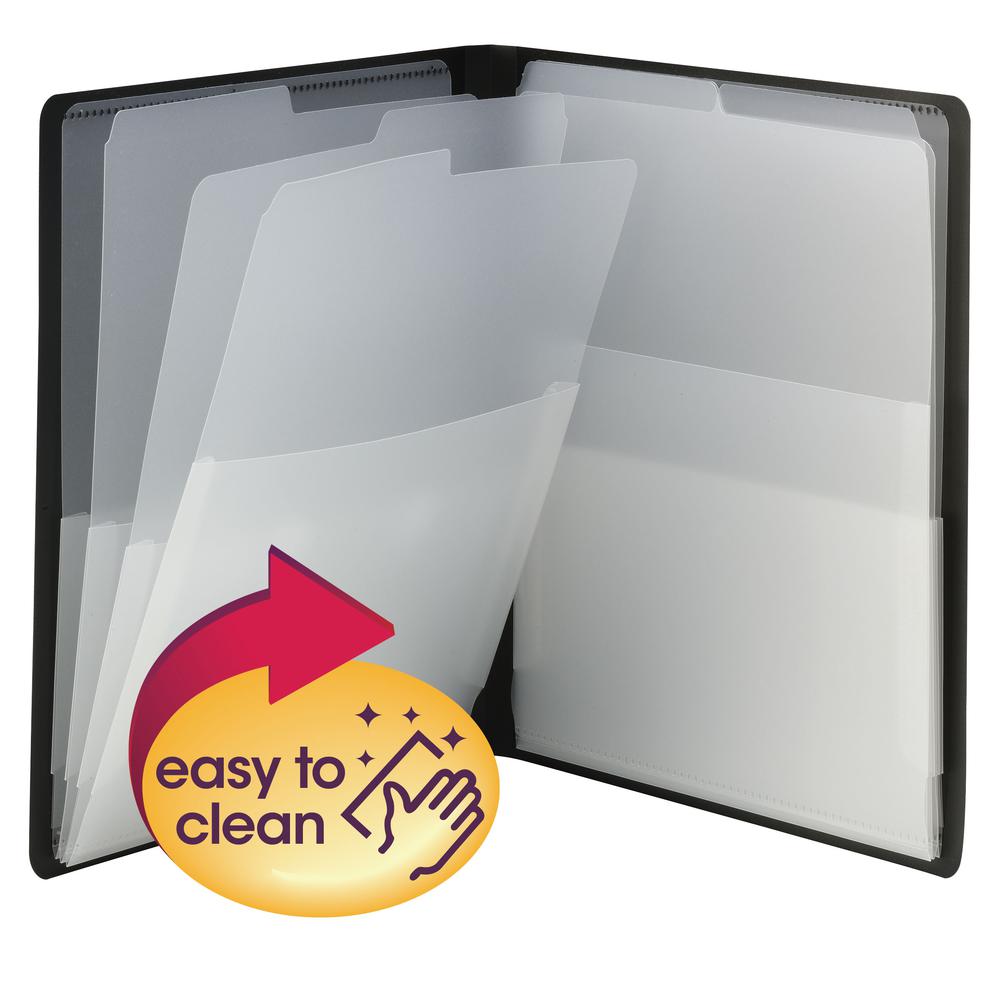 Smead Organized Up Letter Organizer Folder - 8 1/2" x 11" - 50 Sheet Capacity - 8 Pocket(s) - Black - 1 Each. Picture 2