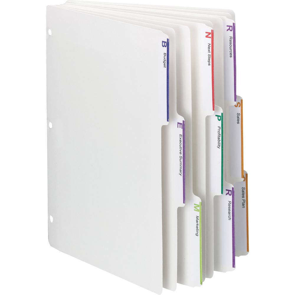 Smead Viewables 3-Ring Binder Index Dividers - Letter - 8.50" Width x 11" Length - White Divider - 10% Recycled - 1 Box. Picture 2