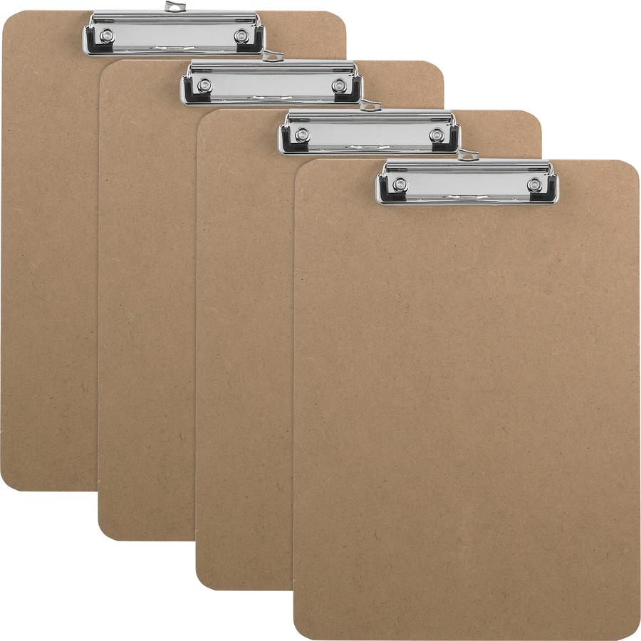 Business Source Flat Clip Clipboard - 9" x 12 1/2" Sheet Size - Hardboard - Brown - 6 / Box. Picture 2