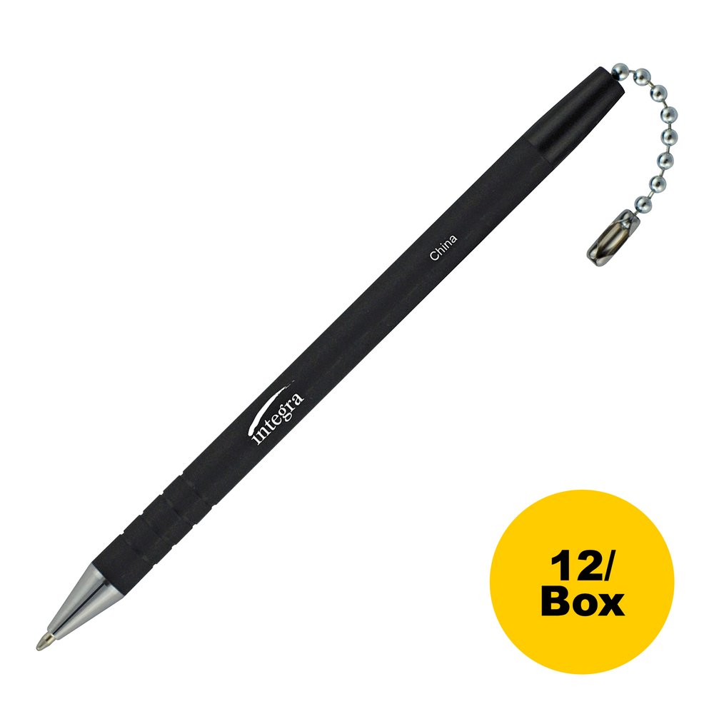 Integra Antimicrobial Replacement Counter Pen - Black Ink - Rubber Barrel - 12 / Box. Picture 6
