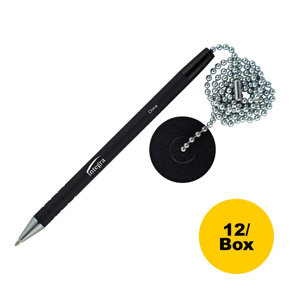 Integra Antimicrobial Rubber Barrel Counter Pen - Black Ink - Rubber Barrel - 12 / Box. Picture 5