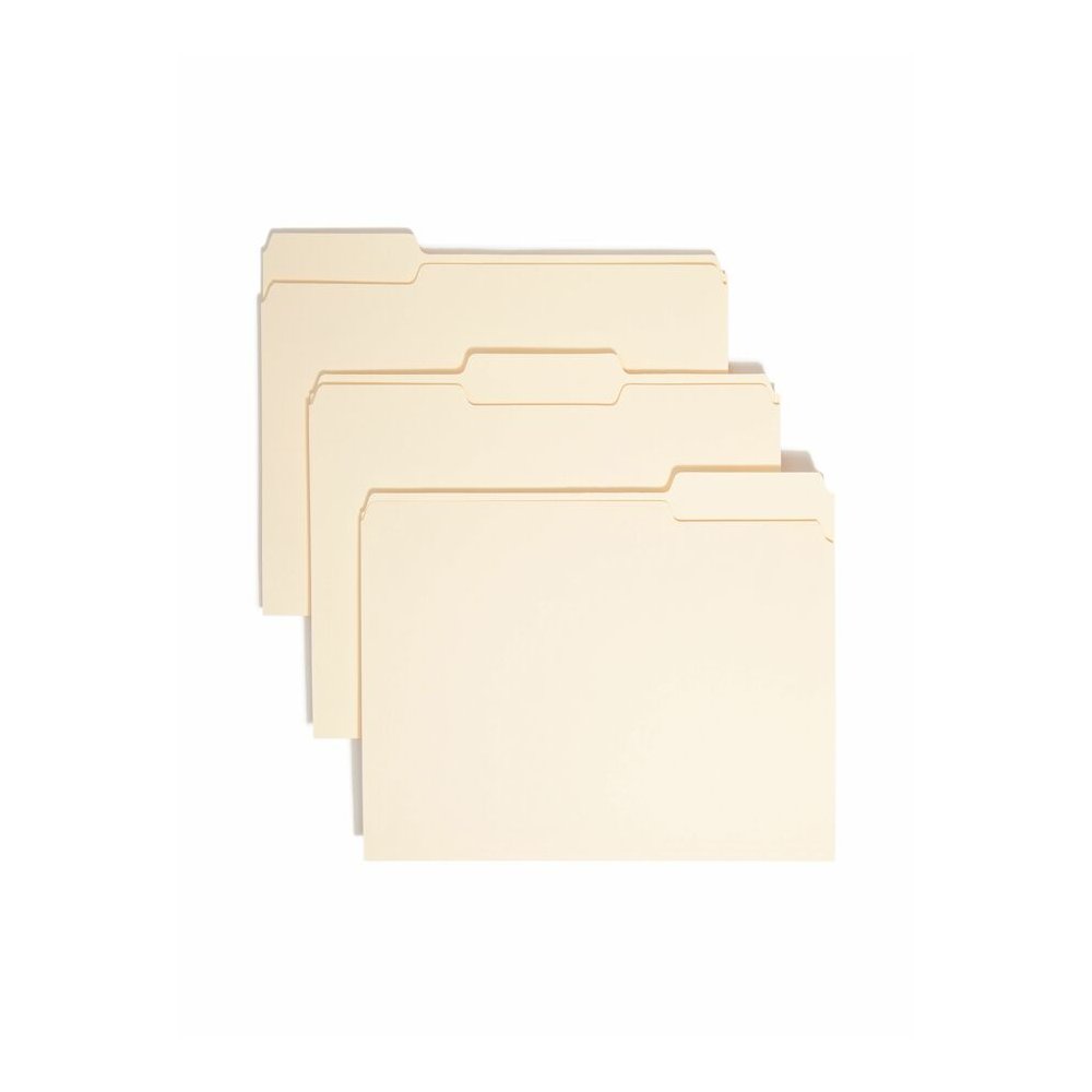 Smead 1/3 Tab Cut Letter Recycled Top Tab File Folder - 8 1/2" x 11" - 3/4" Expansion - Top Tab Location - Assorted Tab Position - 11 pt. - 1 Plys - Manila - Sturdy, Rounded Corner - 10% Recycled - 10. Picture 9