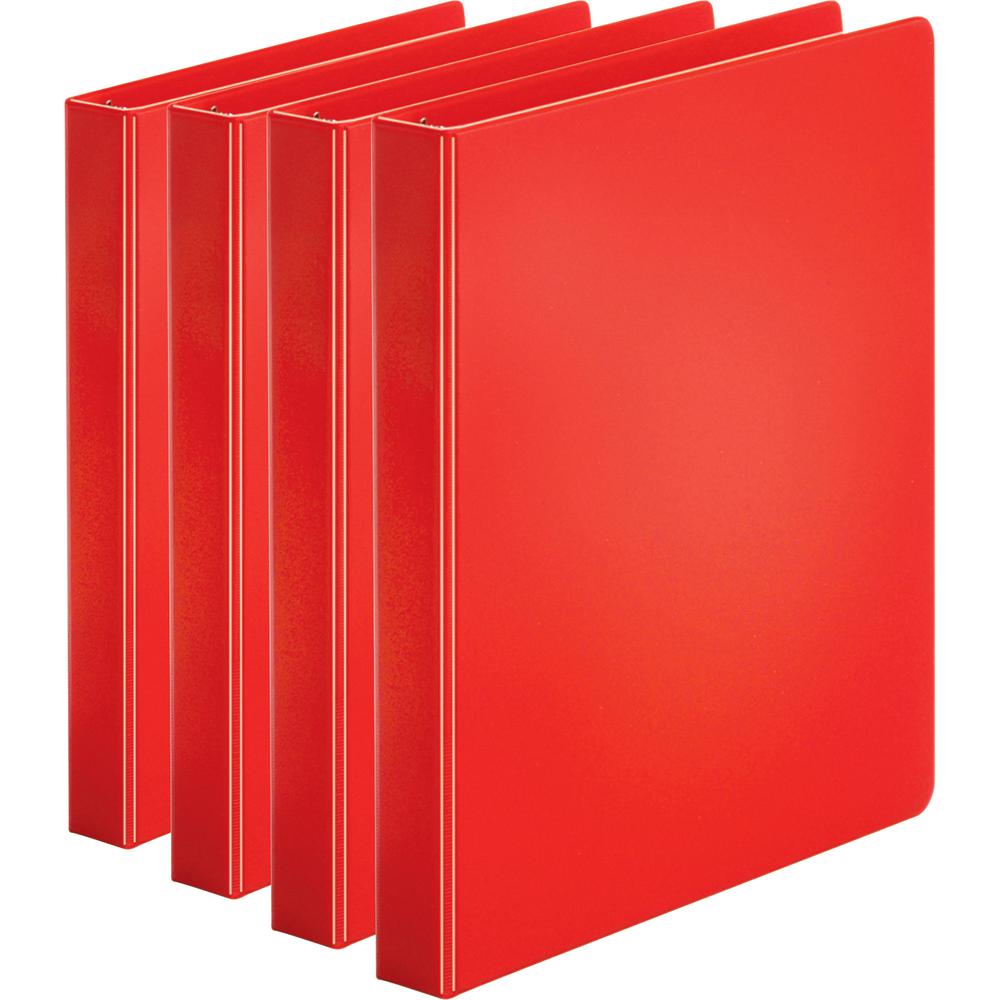 Business Source Basic Round Ring Binders - 1" Binder Capacity - Letter - 8 1/2" x 11" Sheet Size - 225 Sheet Capacity - 3 Ring - Fastener: Round Ring - Pocket: Internal - Chipboard, Polypropylene - Re. Picture 6