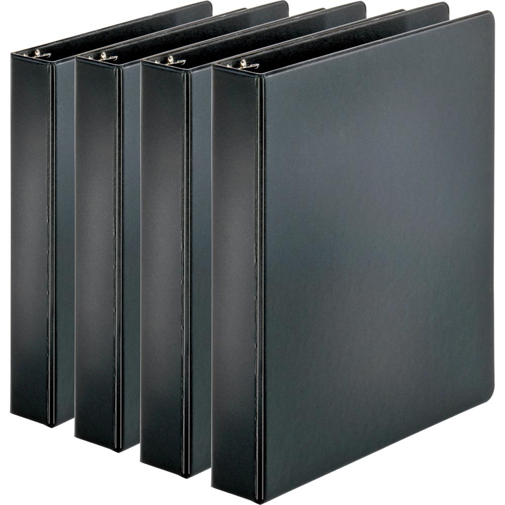 Business Source Basic Round Ring Binders - 1 1/2" Binder Capacity - Letter - 8 1/2" x 11" Sheet Size - 350 Sheet Capacity - 3 Ring - Fastener: Round Ring - Pocket: Internal - Chipboard, Polypropylene . Picture 11