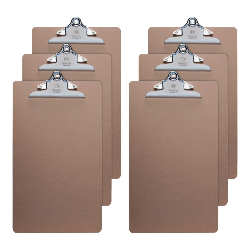 Business Source Hardboard Clipboard - 9" x 15 1/2" Sheet Size - Hardboard - Brown - 6 / Bundle. Picture 4