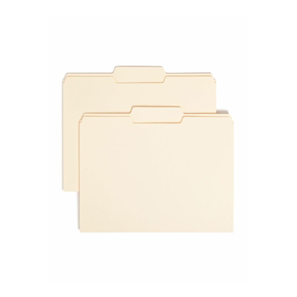 Smead 1/3 Tab Cut Letter Recycled Top Tab File Folder - 8 1/2" x 11" - 3/4" Expansion - Top Tab Location - Center Tab Position - 11 pt. - 1 Plys - Manila - Sturdy, Rounded Corner - 10% Recycled - 100/. Picture 6