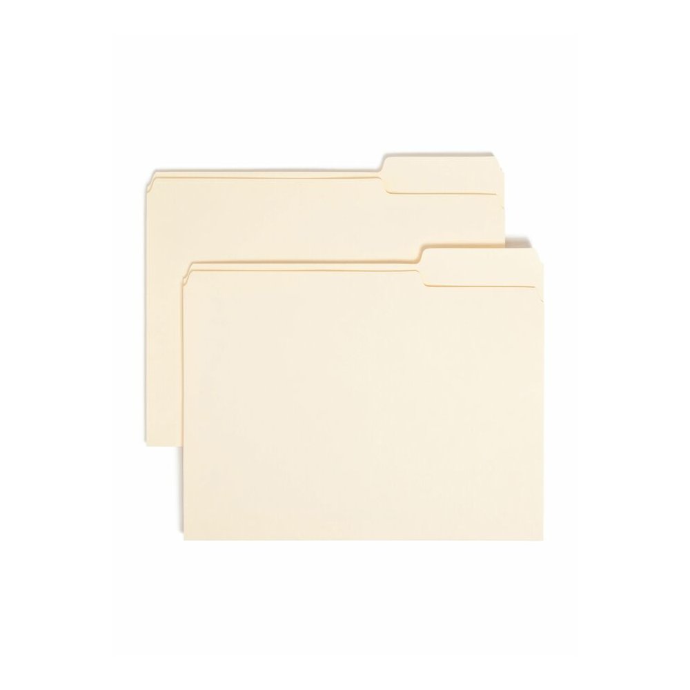 Smead 1/3 Tab Cut Letter Recycled Top Tab File Folder - 8 1/2" x 11" - 3/4" Expansion - Top Tab Location - Right Tab Position - 11 pt. - 1 Plys - Manila - Sturdy, Rounded Corner - 10% Recycled - 100/B. Picture 6