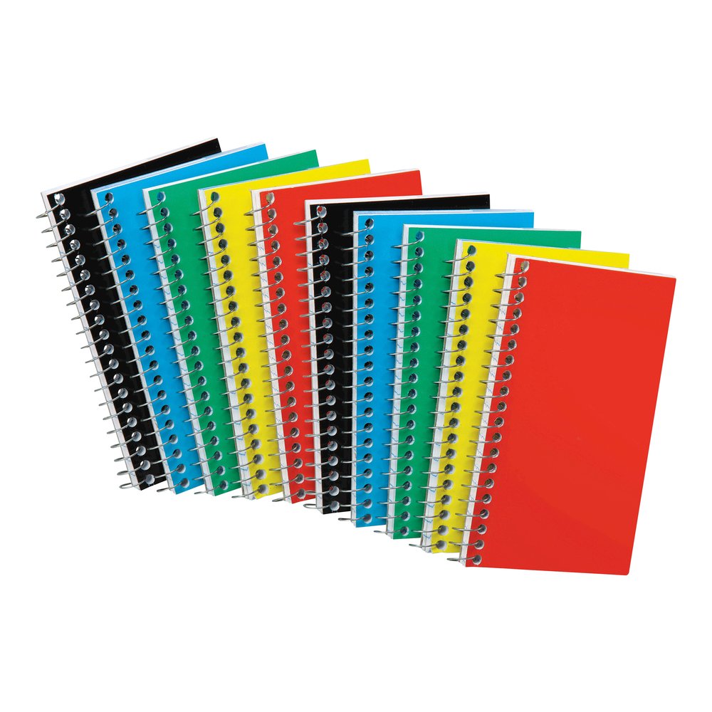 Ampad Sidebound Memo Notebooks - 50 Sheets - Wire Bound - 5" x 3" Sheet Size - White Paper - Assorted Pressboard Cover - Mediumweight, Rigid - 10 / Bundle. Picture 3