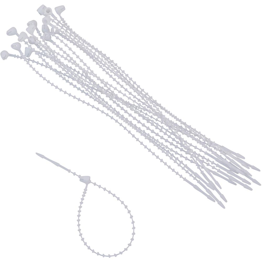 Advantus Beaded Cable Ties - Cable Tie - White - 250 - 0.25" Length. Picture 3