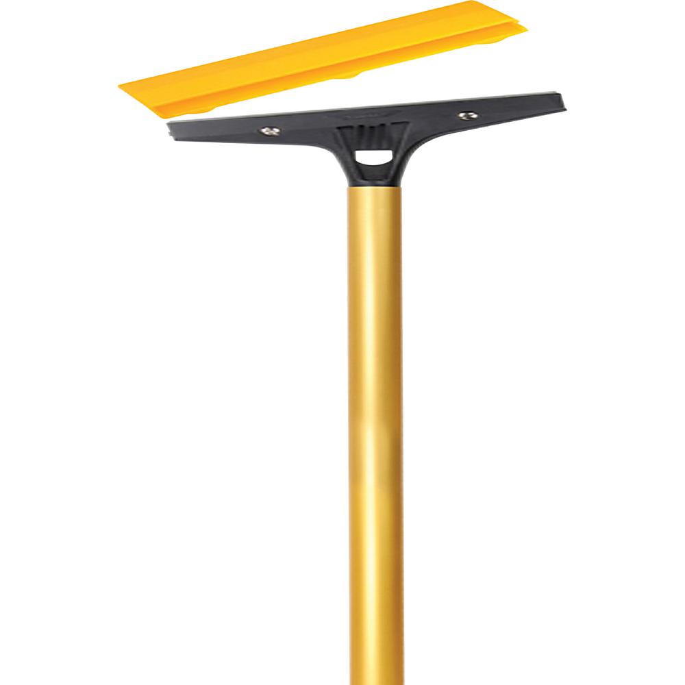 Ettore Heavy Duty Floor Scraper - 4" Carbon Steel Blade - 48" Anodized Aluminum Handle - 1" Height x 6" Width x 52" Length - Heavy Duty, Angled Head, Rubberized Grip - Gold - 1Each. Picture 2