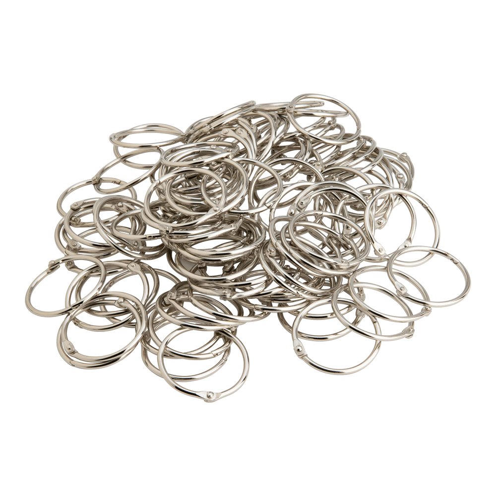 Business Source Standard Book Rings - 3" Diameter - Silver - Nickel Plated - 10/Box - 5 / Bundle. Picture 4