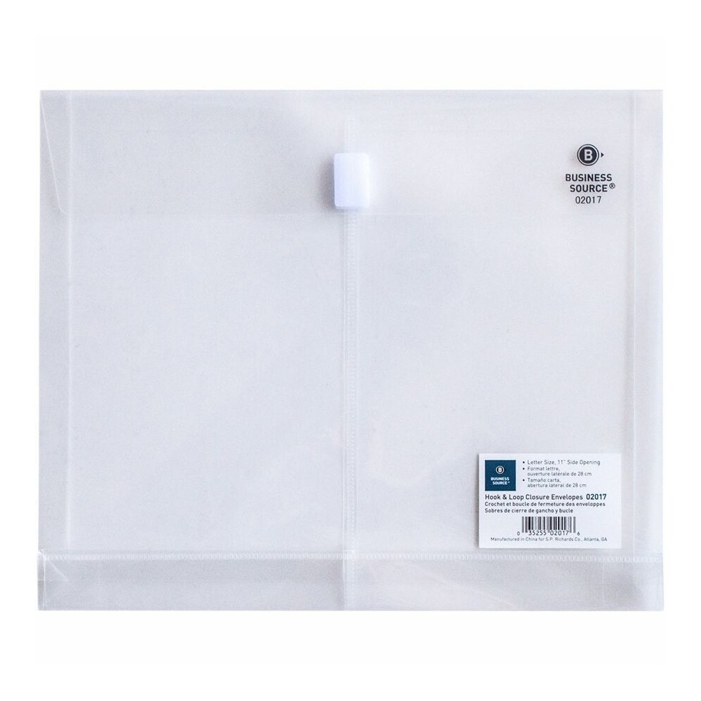 Business Source Letter File Pocket - 8 1/2" x 11" - 1" Expansion - Clear - Hook & Loop Closure, Transfer Safe - 12 / Pack. Picture 6