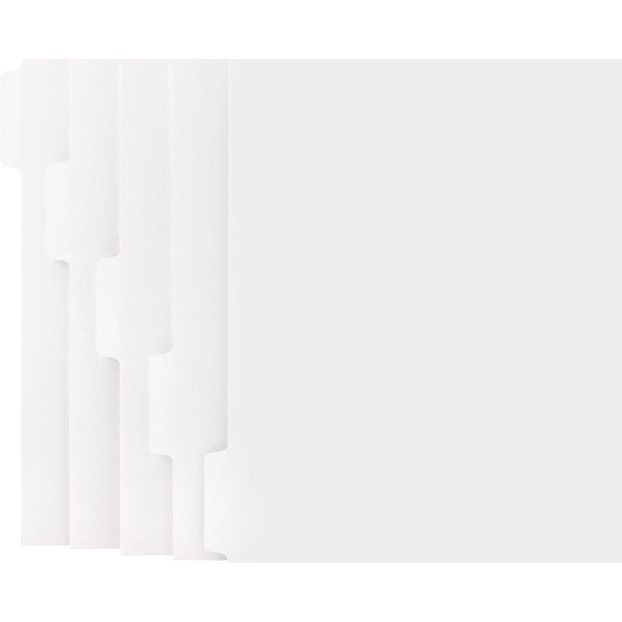 Business Source Straight Collated Print-on Tab Divider - Print-on Tab(s) - 5 Tab(s)/Set - 9" Divider Width x 11" Divider Length - Letter - White Divider - White Tab(s) - No - Unpunched - 1 Box. Picture 6