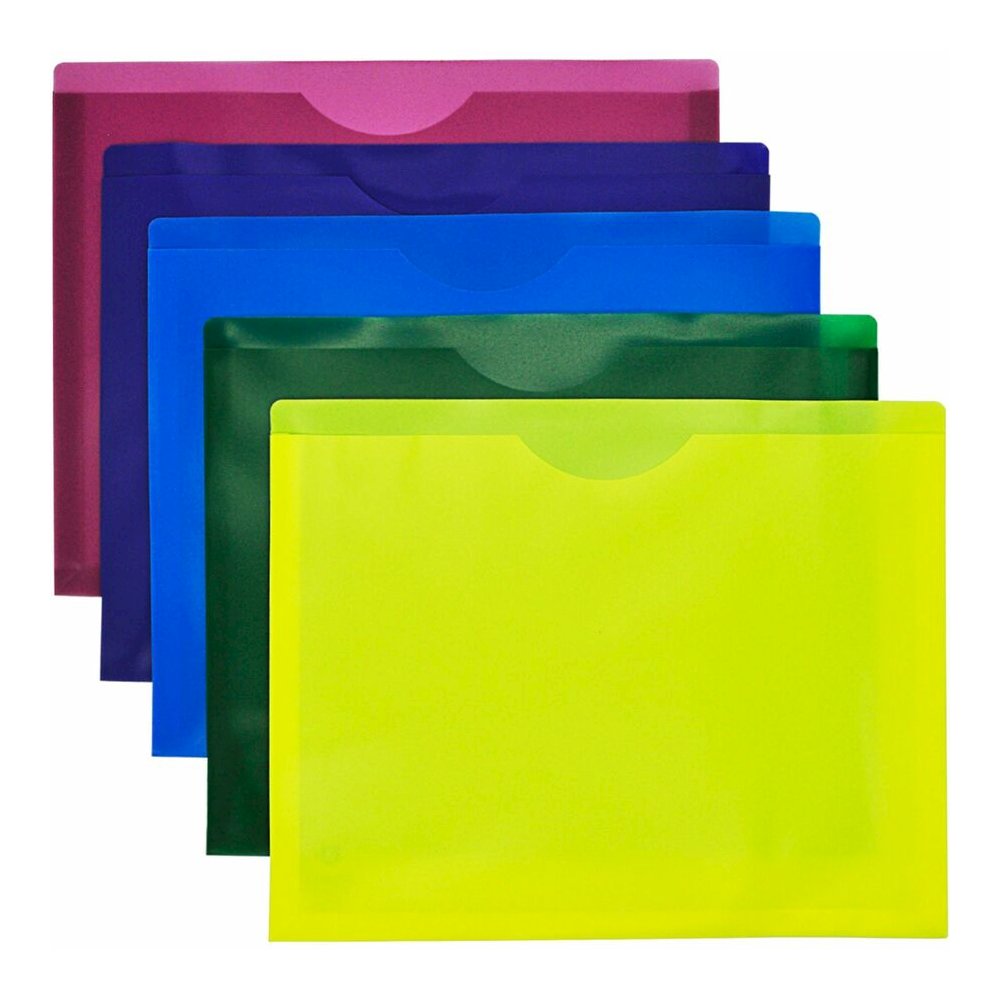 Business Source Straight Tab Cut Letter No File Jacket - 8 1/2" x 11" - 1" Expansion - Assorted - 10/Pack - 10 / Pack. Picture 6