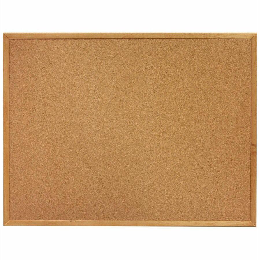 Lorell Bulletin Board - 18" Board Height x 24" Board Width - Cork Surface - Long Lasting, Warp Resistant - Brown Oak Frame - 1 Each. Picture 10