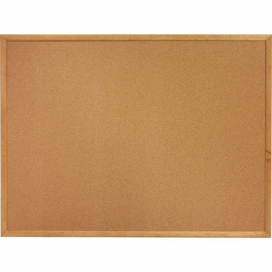 Lorell Bulletin Board - 36" Board Height x 48" Board Width - Cork Surface - Long Lasting, Warp Resistant - Brown Oak Frame - 1 Each. Picture 10