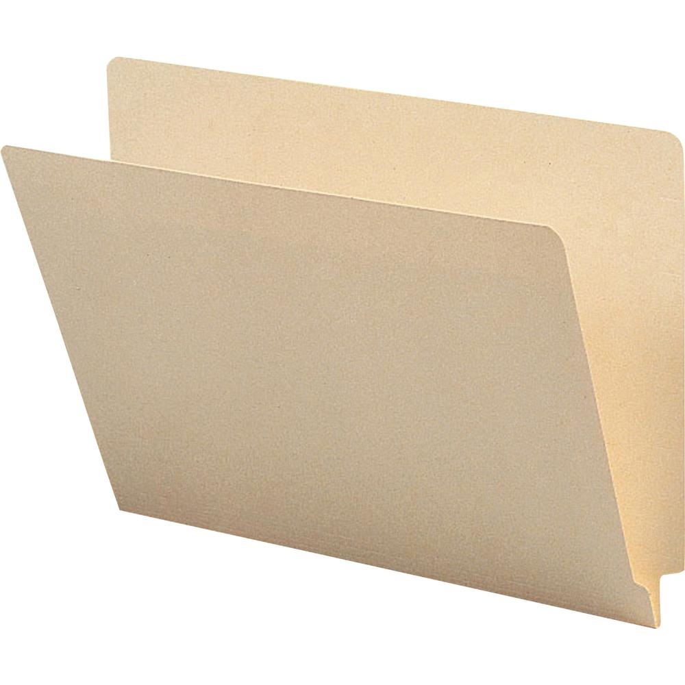 Business Source Straight Tab Cut Letter Recycled End Tab File Folder - 8 1/2" x 11" - End Tab Location - 10% Recycled - 100 / Box. Picture 2