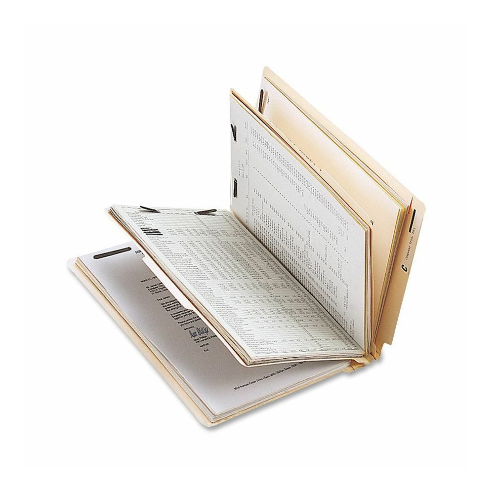 Business Source Letter Recycled Classification Folder - 8 1/2" x 11" - 2" Fastener Capacity - End Tab Location - 2 Divider - 18 pt. - 10% Recycled - 10 / Box. Picture 2