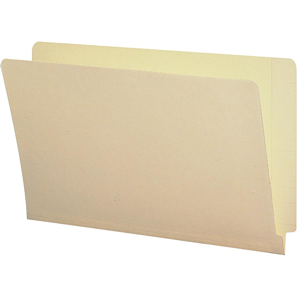 Business Source Straight Tab Cut Legal Recycled End Tab File Folder - 8 1/2" x 14" - End Tab Location - 10% Recycled - 100 / Box. Picture 2