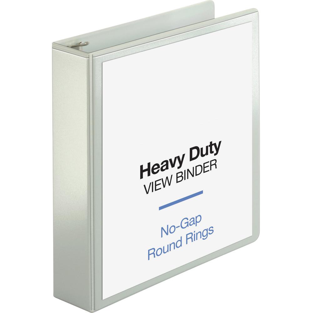 Business Source Round-ring View Binder - 2" Binder Capacity - Letter - 8 1/2" x 11" Sheet Size - 475 Sheet Capacity - Fastener: Round Ring - Pocket: 2, Internal - Polypropylene, Chipboard, Board - Whi. Picture 3