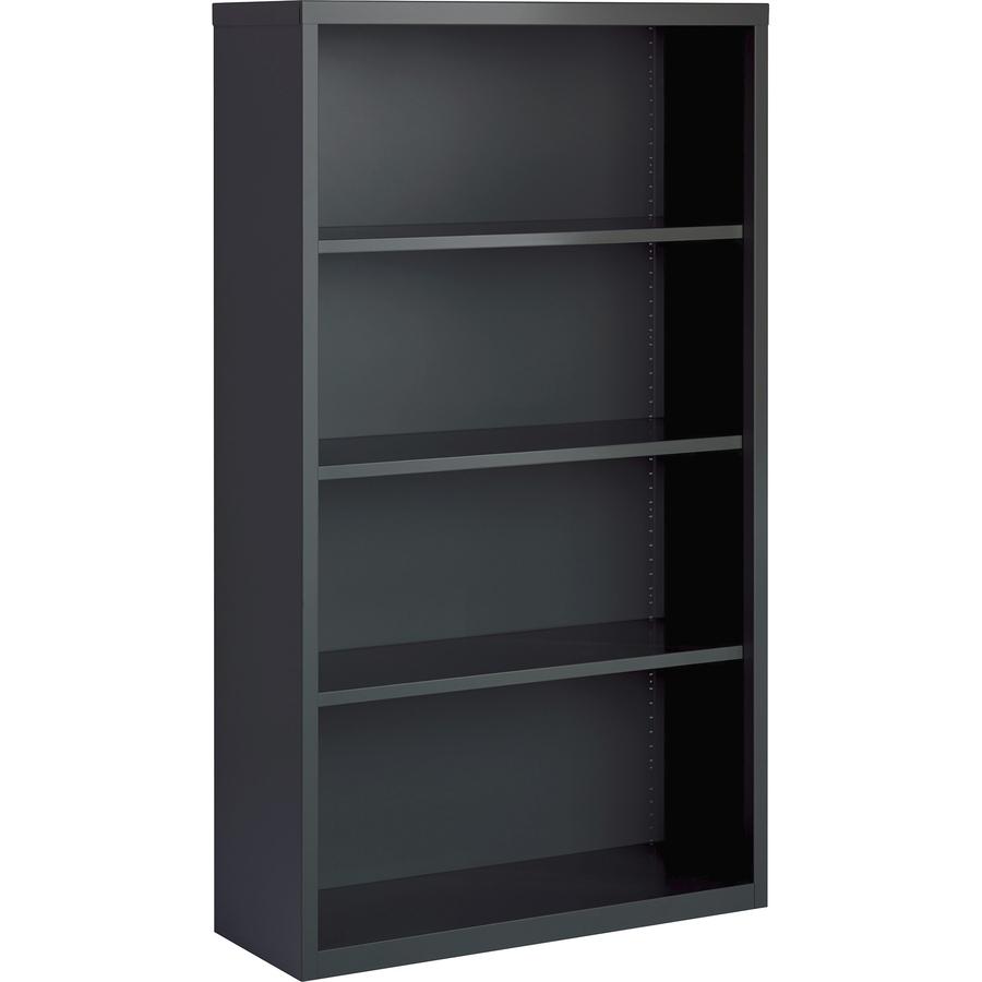 Lorell Fortress Series Bookcase - 60" Height x 34.5" Width x 13" Depth - 4 Shelve(s) - Material: Steel - Finish: Charcoal, Powder Coated - Adjustable Shelf, Welded, Durable - 1 Each. Picture 7
