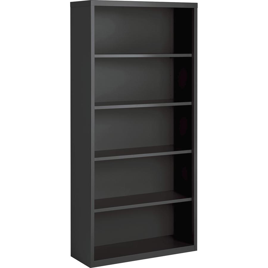 Lorell Fortress Series Bookcase - 72" Height x 34.5" Width x 13" Depth - 5 Shelve(s) - Material: Steel - Finish: Charcoal, Powder Coated - Adjustable Shelf, Welded, Durable - 1 Each. Picture 7