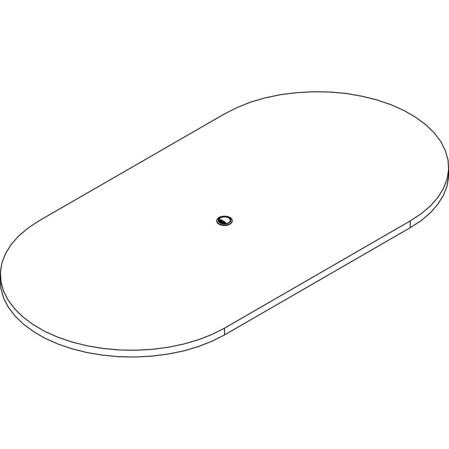 Lorell Prominence 2.0 Racetrack Conference Tabletop - Espresso Racetrack, Laminated Top - 96" Table Top Width x 48" Table Top Depth x 1.50" Table Top Thickness - Conferencing - Assembly Required - Par. Picture 3