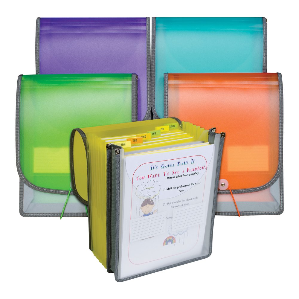 C-Line CLI-58700 Letter Organizer Folder - 8 1/2" x 11" - 400 Sheets Capacity - 7 Front, Internal Pocket - Assorted - 1 Each. Picture 2