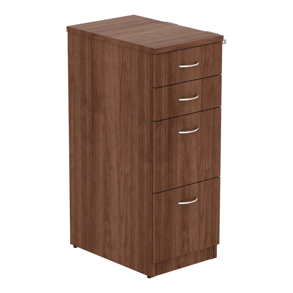 Lorell Relevance Series 4-Drawer File Cabinet - 40.4" Height x 15.5" Width x 23.6" Depth - Total Drawer(s): 4 - Material: Laminate - Finish: Walnut - 1 Each. Picture 8