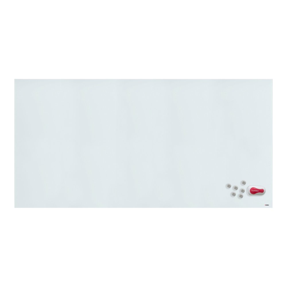 Lorell Magnetic Glass Dry-Erase Board - 96" (8 ft) Width x 48" (4 ft) Height - White Glass Surface - Rectangle - Magnetic - 1 Each. Picture 4