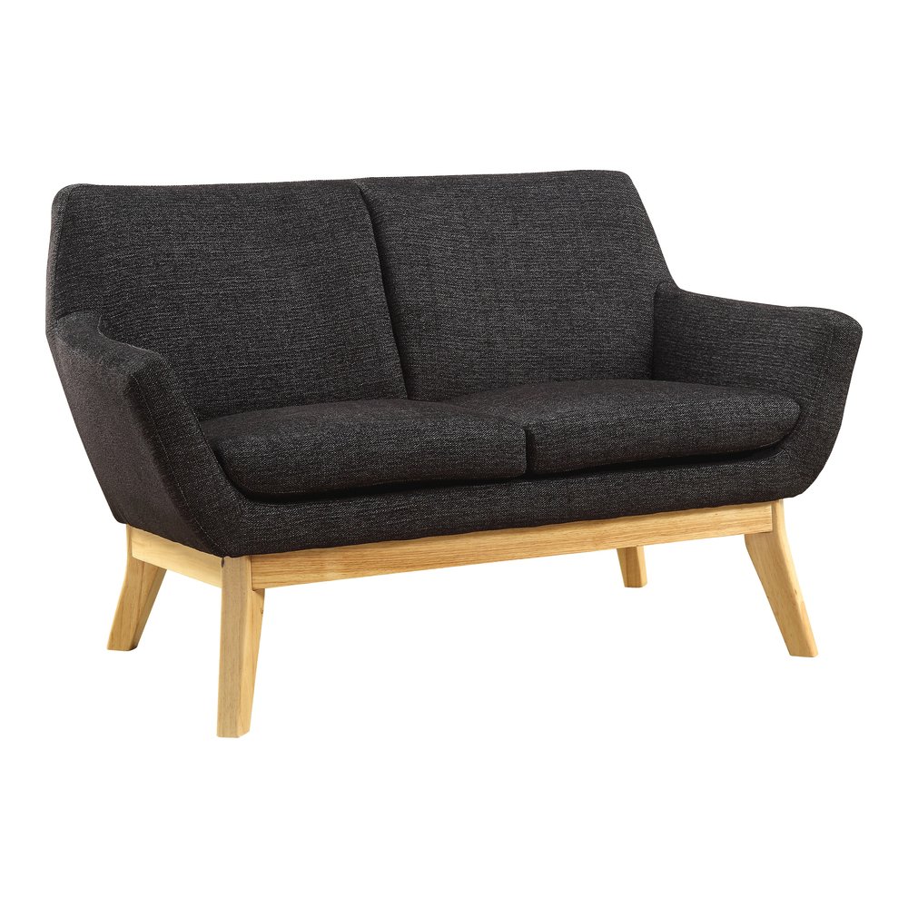 Lorell Quintessence Collection Loveseat - 32.8" Height x 19.8" Width x 53.1" Length - Finish: Black - 1 Each. Picture 9