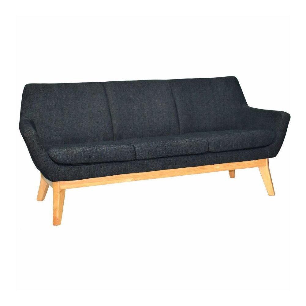 Lorell Quintessence Collection Sofa - 32.8" Height x 73.3" Width x 19.8" Length - Finish: Black - 1 Each. Picture 8