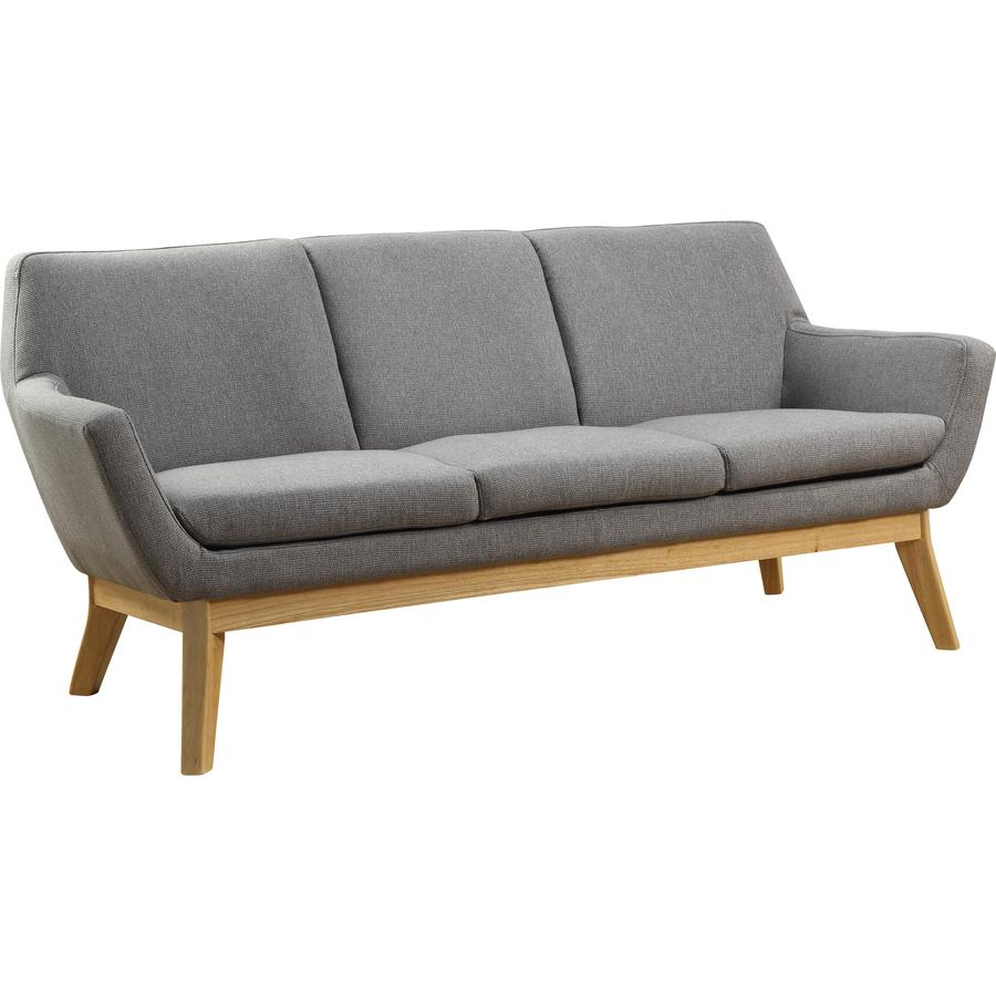 Lorell Quintessence Collection Sofa - 32.8" Height x 73.3" Width x 19.8" Length - Finish: Gray - Upholstered, Lumbar Support, Ergonomic Design, Padded Back, Padded Seat, Sturdy - For Reception Area, L. Picture 6