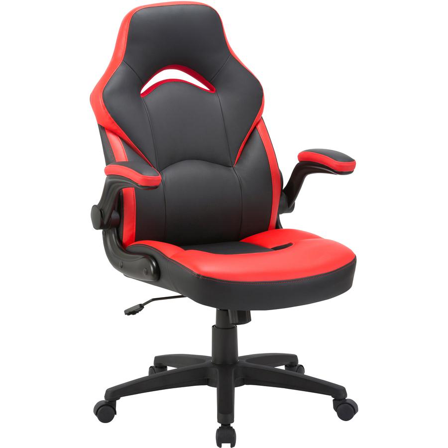 Lorell Bucket Seat High-back Gaming Chair - Red, Black Seat - Red, Black Back - 5-star Base - 28 Lorell Bucket Seat High-back Gaming Chair - Red, Black Seat - Red, Black Back - 5-star Base - 28