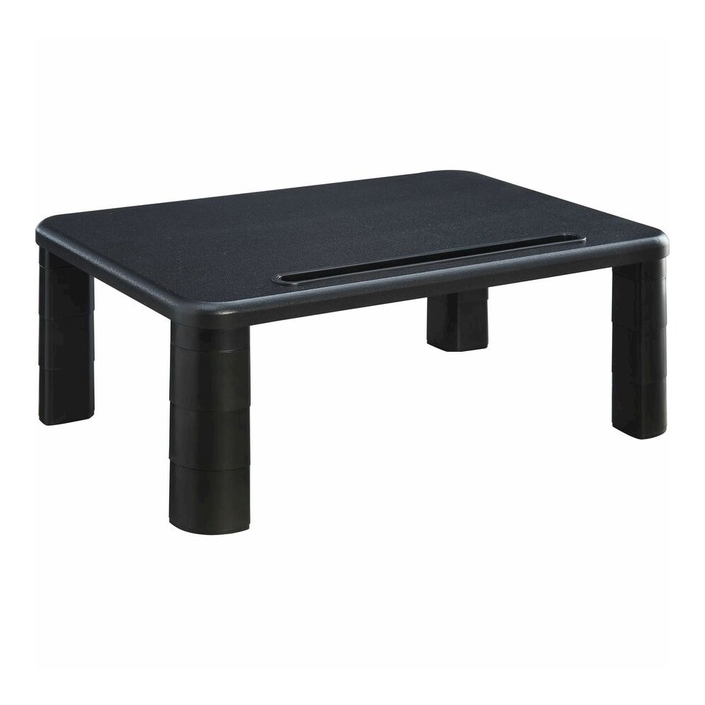 Lorell Height-Adjustable Monitor Riser - 4" Height x 19.75" Width - Desktop - Black. Picture 5