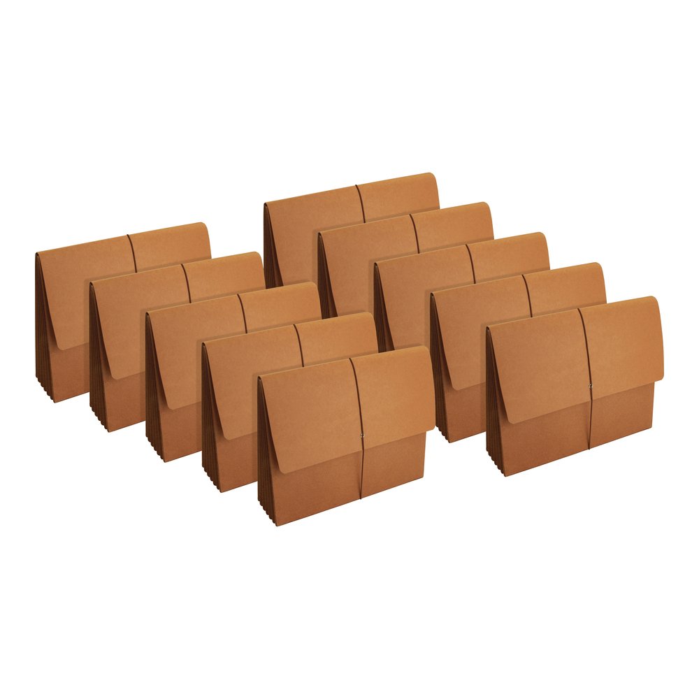 Business Source Legal Recycled File Wallet - 8 1/2" x 14" - 5 1/4" Expansion - Brown - Expandable Gusset, Tyvek Gusset, Tear Resistant, Durable, Flap and Cord Closure - 30% Recycled - 10 / Box. Picture 9