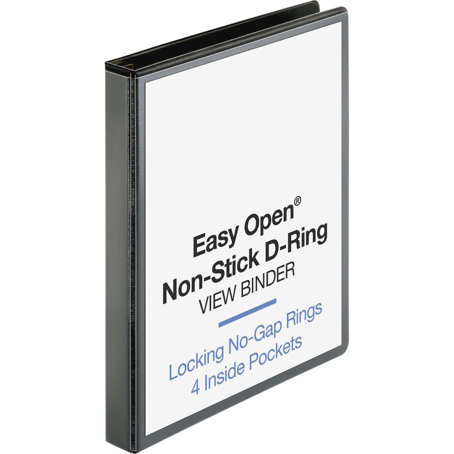 Business Source Locking D-Ring View Binder - 1" Binder Capacity - Letter - 8 1/2" x 11" Sheet Size - 200 Sheet Capacity - D-Ring Fastener(s) - 4 Inside Front & Back Pocket(s) - Polypropylene, Chipboar. Picture 2