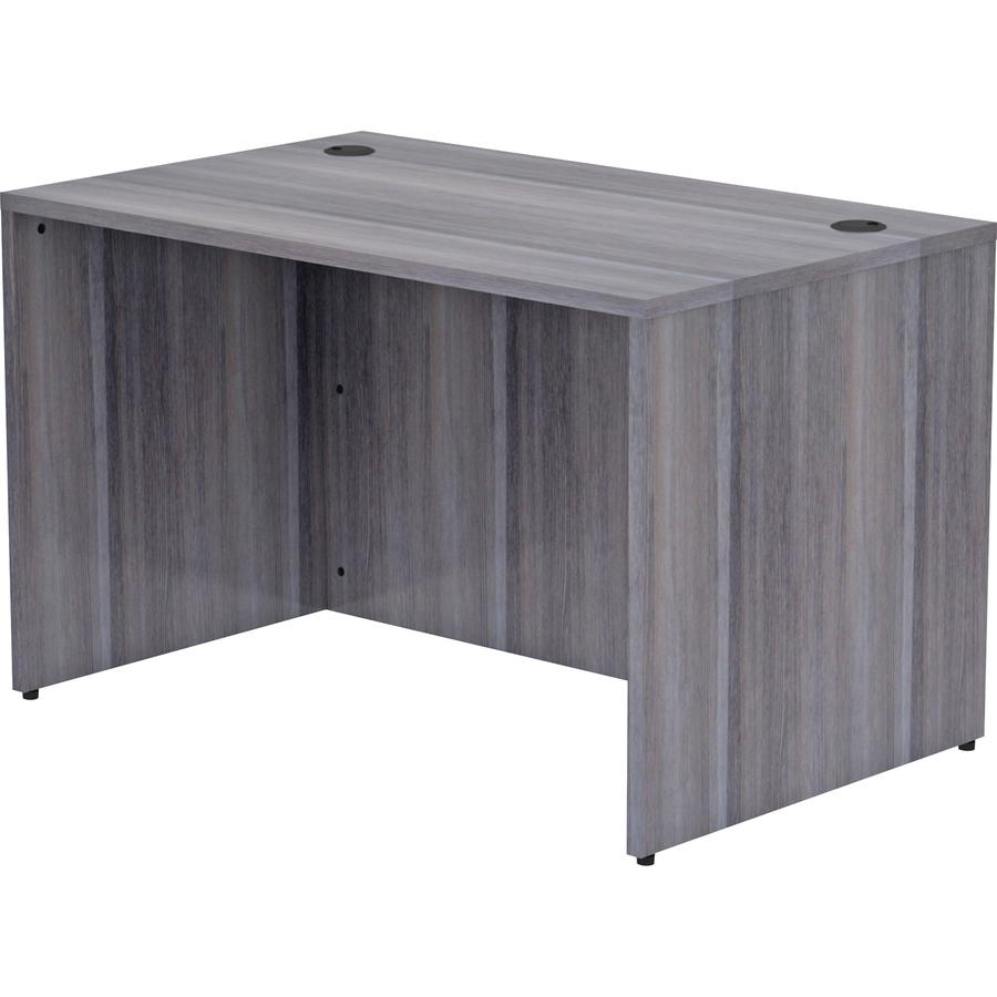 Lorell Essentials Series Rectangular Desk Shell - 29.5" Height x 48" Width x 30" Depth, 1" Thickness Top - Laminate, Weathered Charcoal Table Top - Grommet, Durable, Modesty Panel, Adjustable Floor Gu. Picture 10