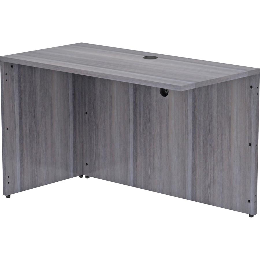 Lorell Essentials Series Return Shell - 48" x 24"29.5" , 1" Top - Laminate, Weathered Charcoal Table Top - Modesty Panel. Picture 14