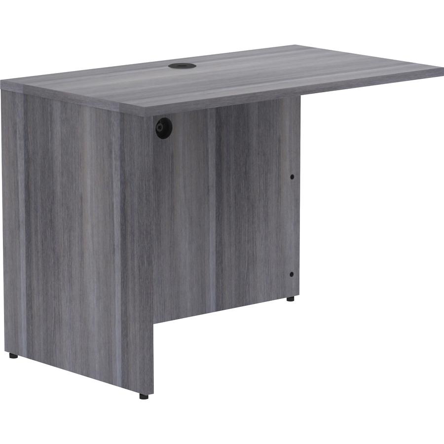 Lorell Essentials Series Return Shell - 29.5" Height x 42" Width x 24" Depth, 1" Thickness Top - Laminate, Weathered Charcoal Table Top - Modesty Panel, Grommet, Durable, Adjustable Floor Guide - 1 Ea. Picture 15
