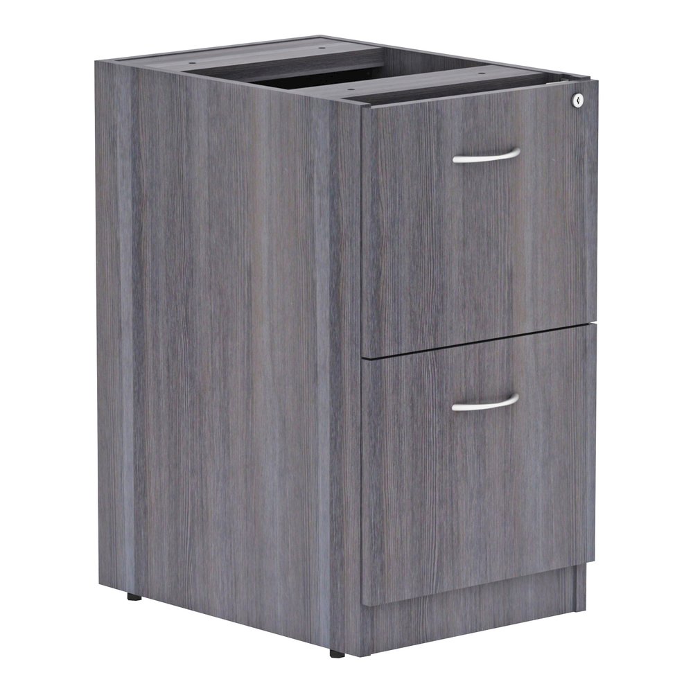 Lorell Essentials Series File/File Fixed File Cabinet - 28.3" Height x 16" Width x 22" Depth - Total Drawer(s): 2 - Finish: Laminate, Weathered Charcoal - File Drawer, Adjustable Floor Guide, Heavy Du. Picture 8