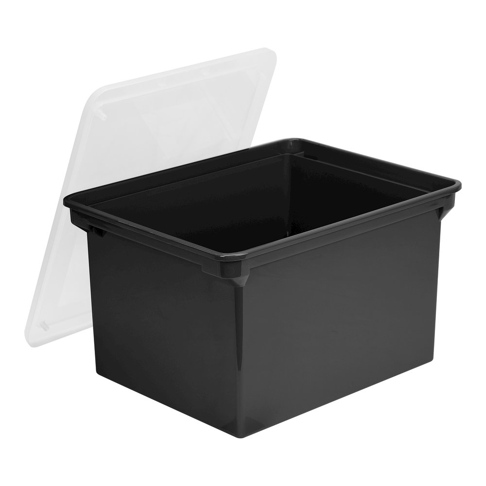 Storex Letter/Legal Tote Storage Box - Internal Dimensions: 15.50" Length x 12.25" Width x 9.25" Height - External Dimensions: 18.3" Length x 13.9" Width x 10.6" Height - 45 lb - 9.25 gal - Media Size. Picture 5