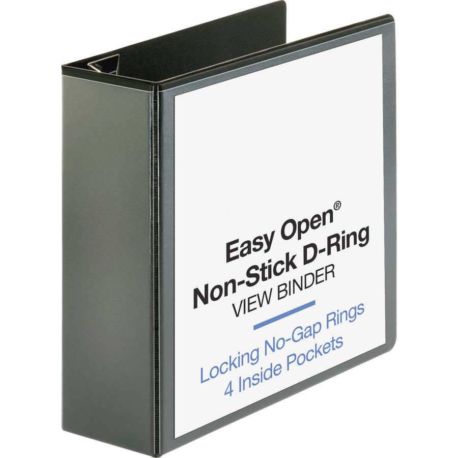 Business Source Locking D-Ring View Binder - 4" Binder Capacity - Letter - 8 1/2" x 11" Sheet Size - 775 Sheet Capacity - D-Ring Fastener(s) - 4 Inside Front & Back Pocket(s) - Polypropylene, Chipboar. Picture 3