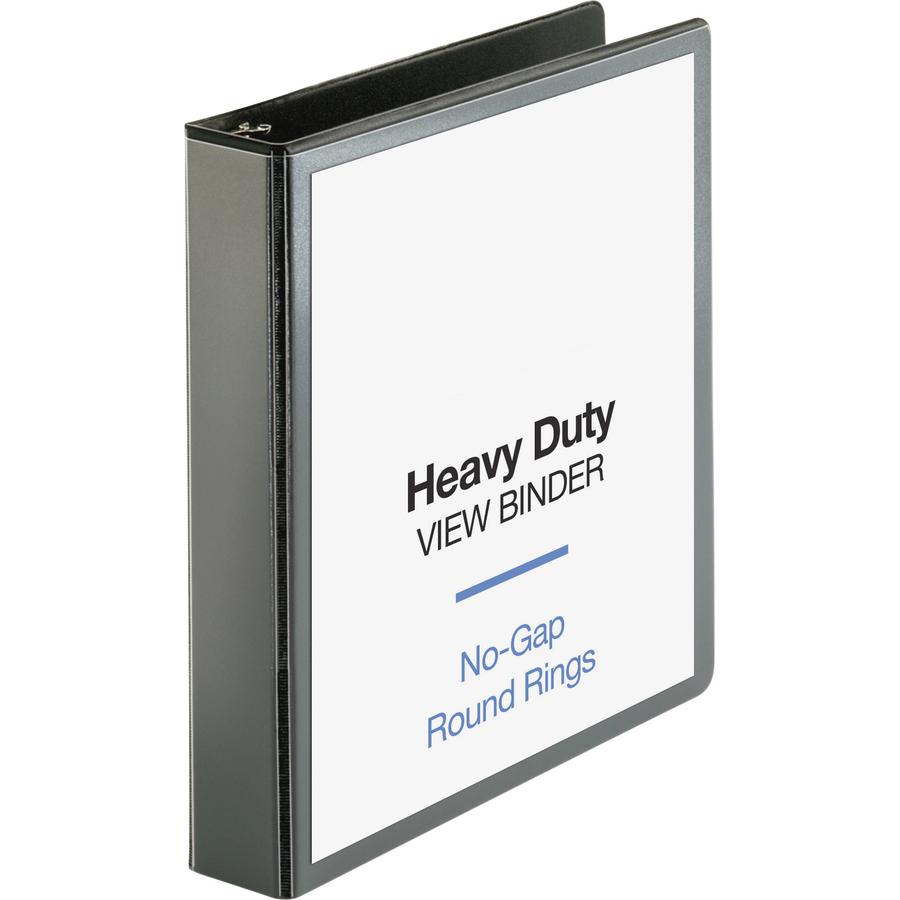Business Source Premium Round Ring View Binder - 1 1/2" Binder Capacity - Letter - 8 1/2" x 11" Sheet Size - 350 Sheet Capacity - Fastener: Round Ring - Pocket: 2, Internal - Polypropylene, Chipboard . Picture 4