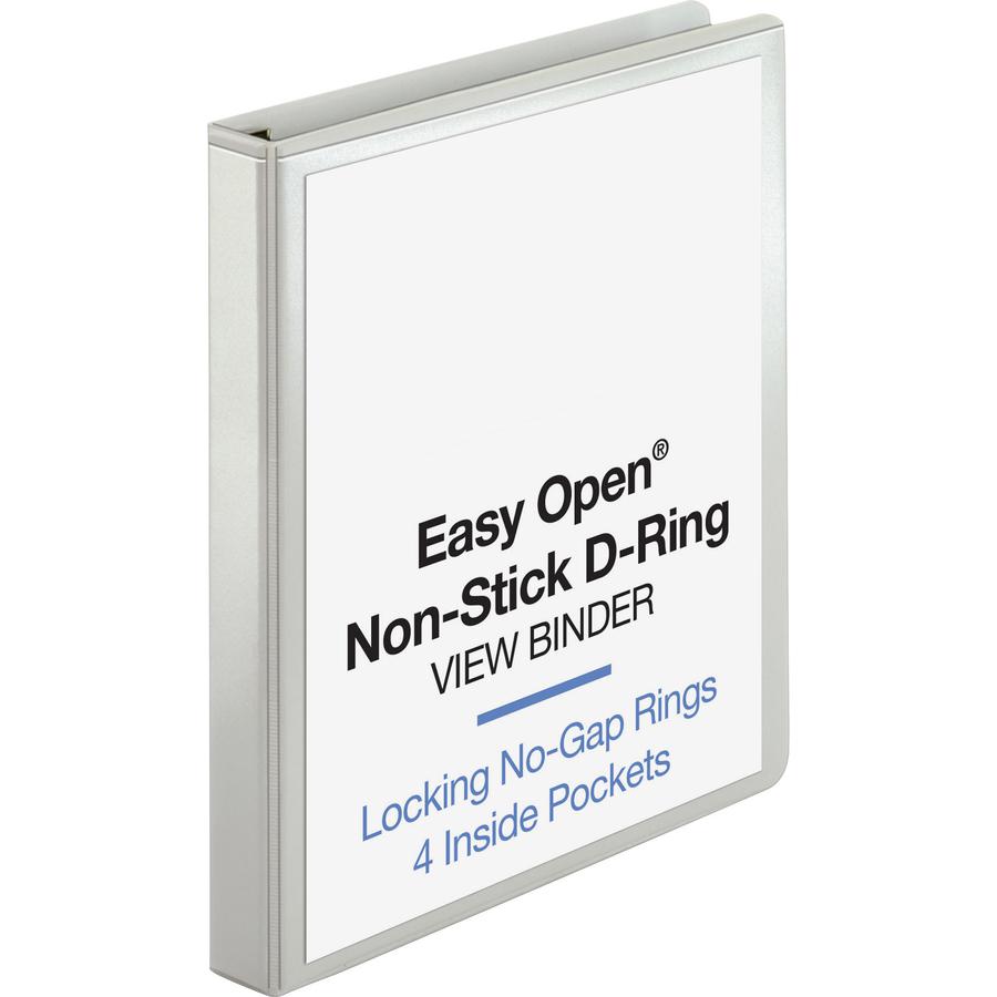 Business Source Locking D-Ring View Binder - 1" Binder Capacity - Letter - 8 1/2" x 11" Sheet Size - 200 Sheet Capacity - D-Ring Fastener(s) - 4 Inside Front & Back Pocket(s) - Polypropylene, Chipboar. Picture 2