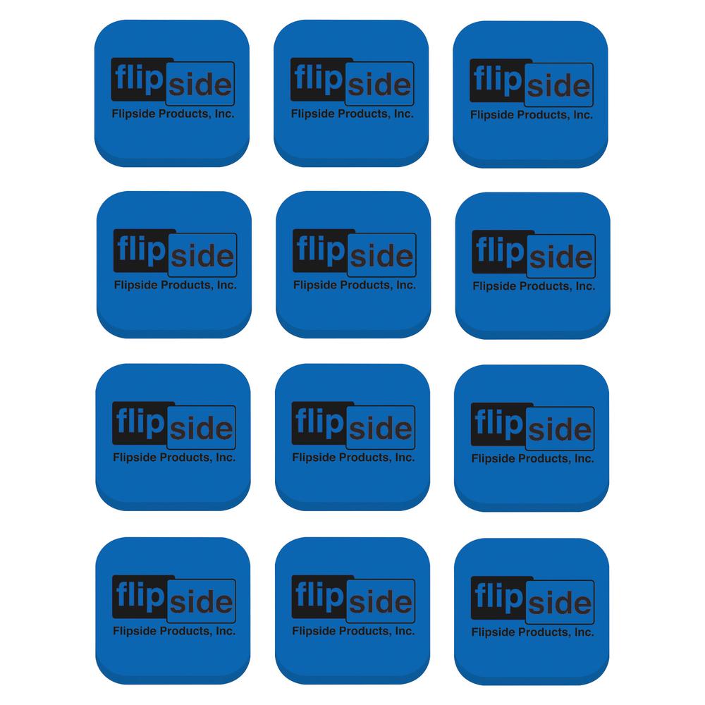 Flipside Magnetic Whiteboard Student Erasers - Blue - Square - EVA Foam - 2" Width x 2" Height x 2" Length - 12 / Pack - Magnetic. Picture 2