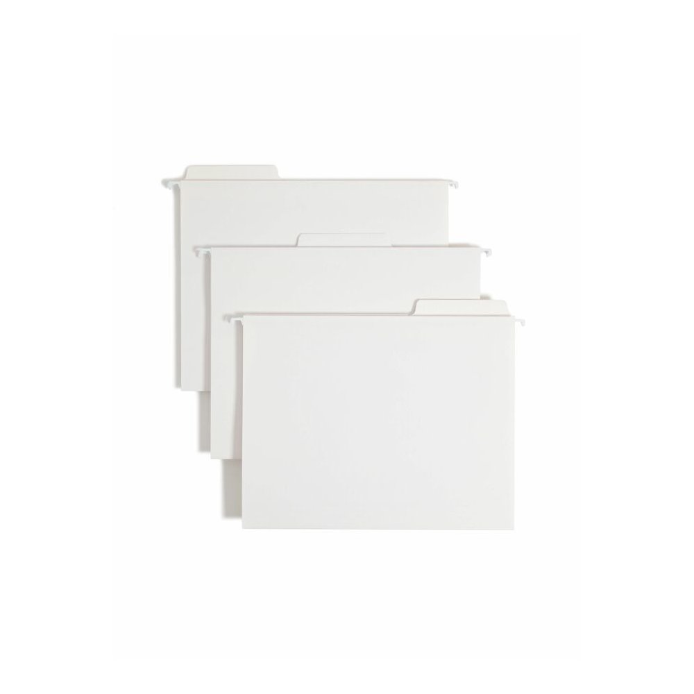 Smead FasTab 1/3 Tab Cut Letter Yes Hanging Folder - 8 1/2" x 11" - Assorted Tab Position - 11 pt. - White - Labeling Area, Write-on Tab, Reinforced Tab, Embossed Tab, Coated Rod Tip - 10% Recycled - . Picture 8